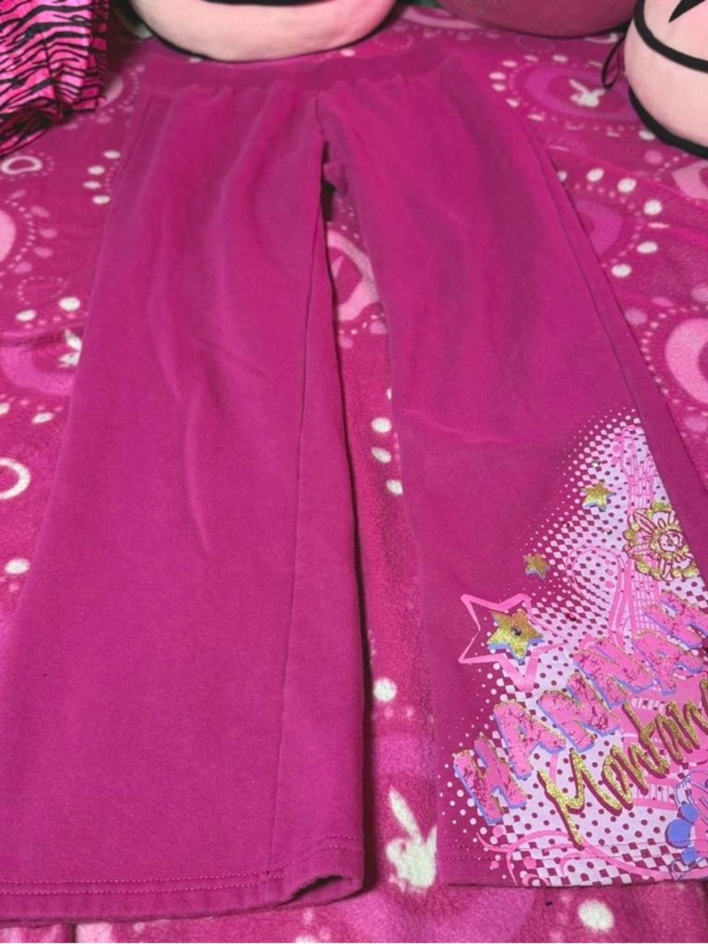 Hannah Montana Girls Magenta Pink Sweatpants Large 12-14